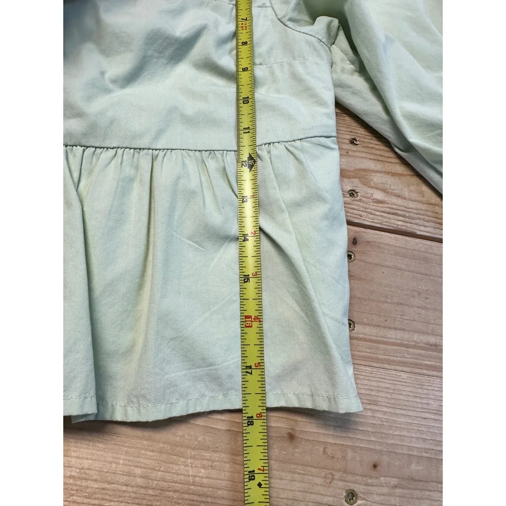 Abercrombie‎ & Fitch XS Green Puff Sleeve Square Neck Peplum Top Blouse
